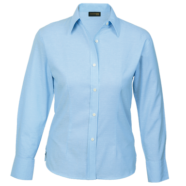 Ladies Chambray Blouse Long Sleeve  Sky Blue / 2XL /