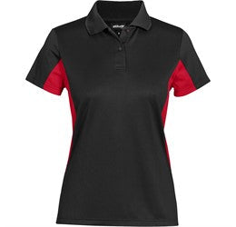 Ladies Championship Golf Shirt-2XL-Black With Red-BLR