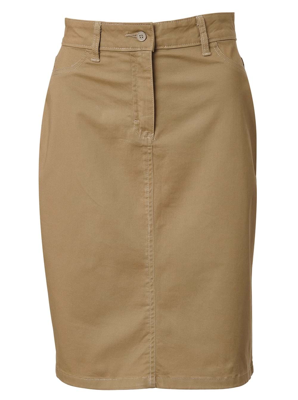 Ladies Chino Skirt - Khaki / 48 - Knee-Length Skirts