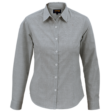 Ladies Clifton Check Blouse Long Sleeve  Grey / SML 