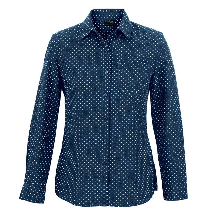 Ladies Donna Blouse Long Sleeve Navy / SML / Last Buy - Shirts-Corporate