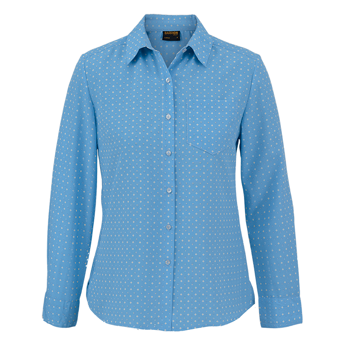 Ladies Donna Blouse Long Sleeve  Dusk Blue / SML / 