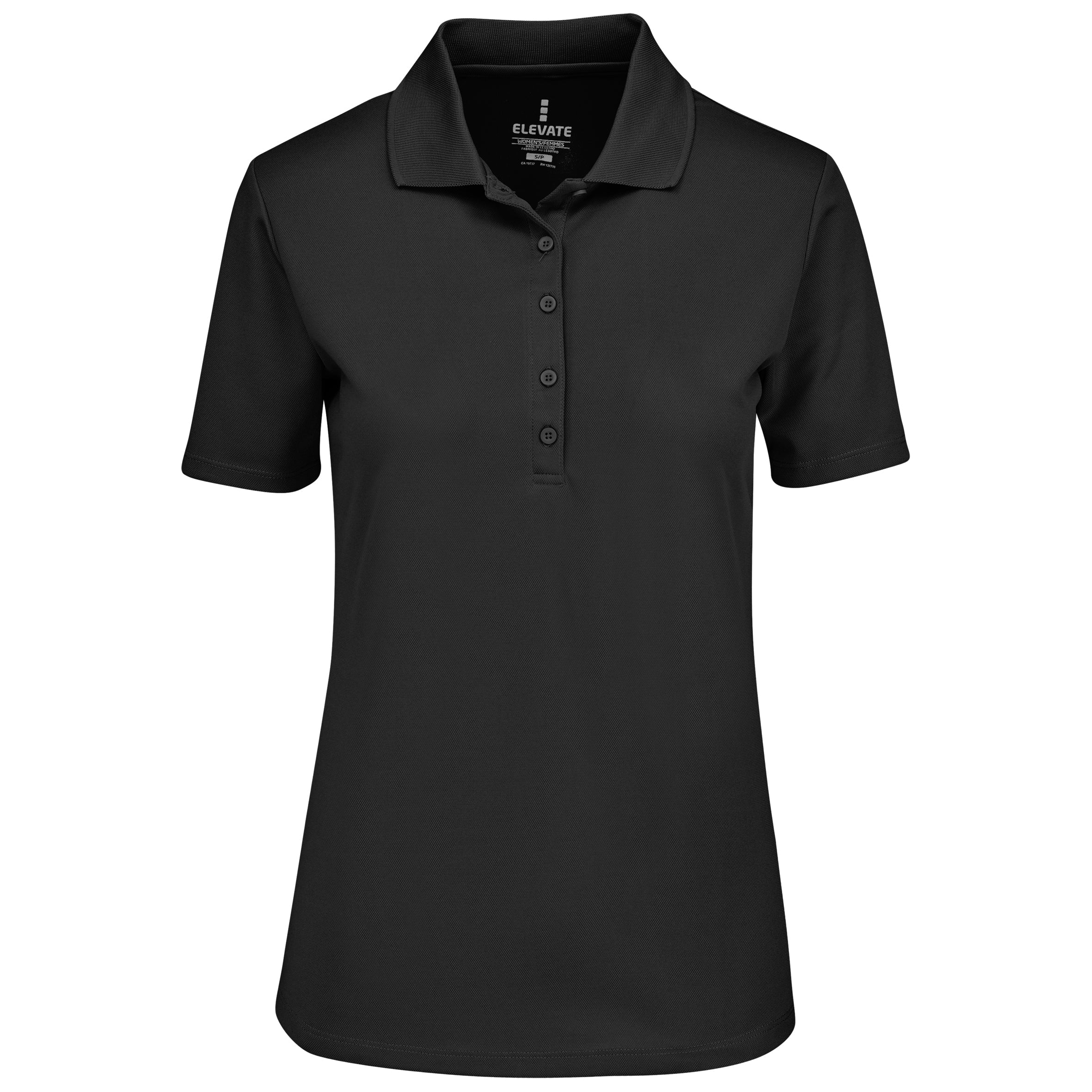 Ladies Edge Golf Shirt-L-Black-BL