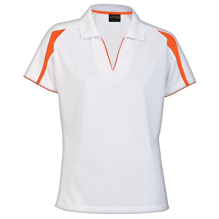 Ladies Edge Golfer White/Orange / XS / Regular - Golf Shirts