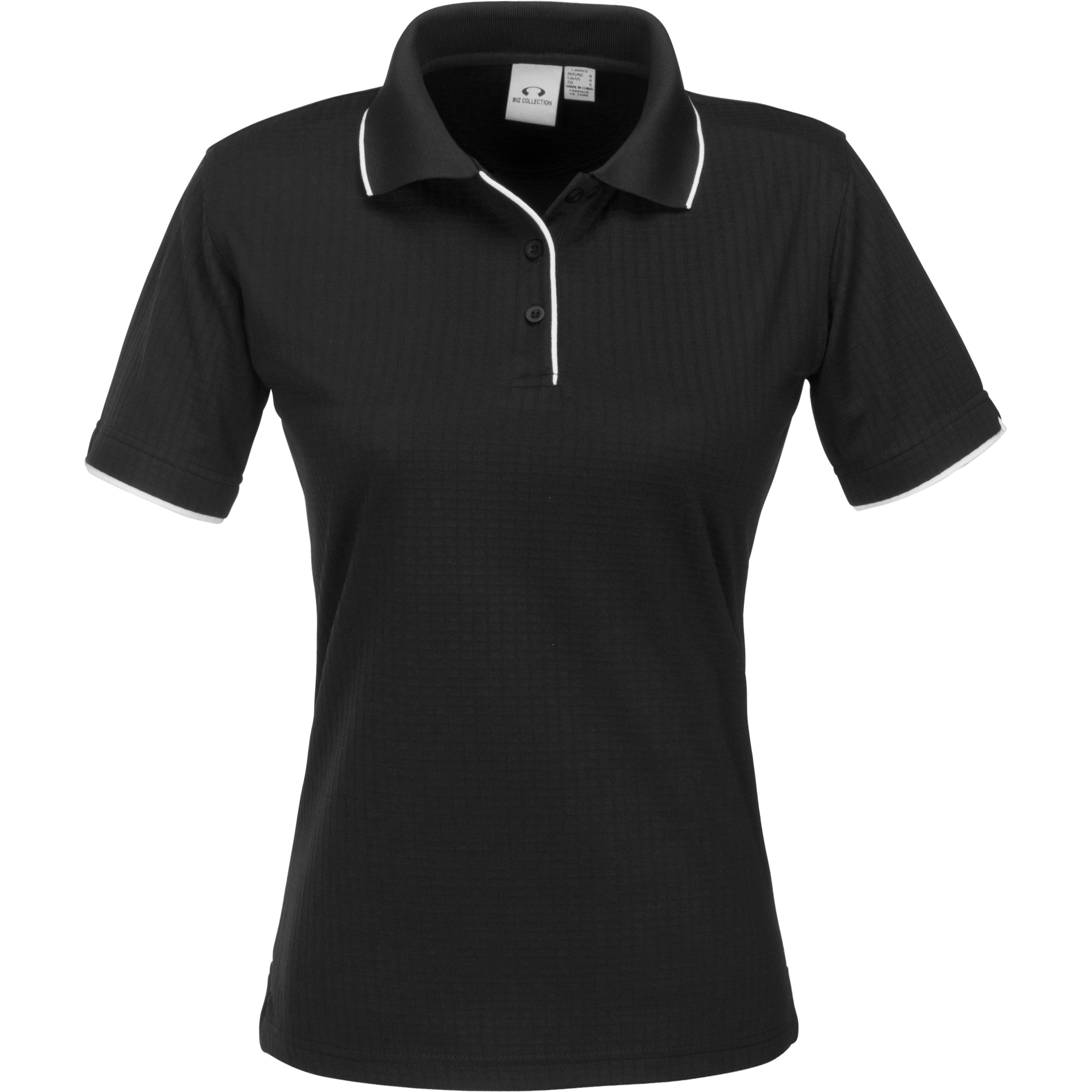 Ladies Elite Golf Shirt-2XL-Black-BL