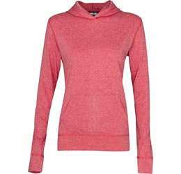 Ladies Fitness Lightweight Hooded Sweater-2XL-Red-R