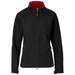 Ladies Geneva Softshell Jacket-L-Black With Red-BLR