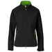 Ladies Geneva Softshell Jacket-L-Black With Green-BLG