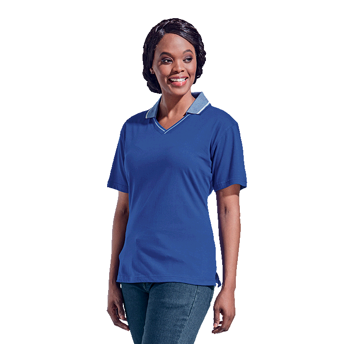 Ladies Jacquard Collar Golf Shirt - Shirts