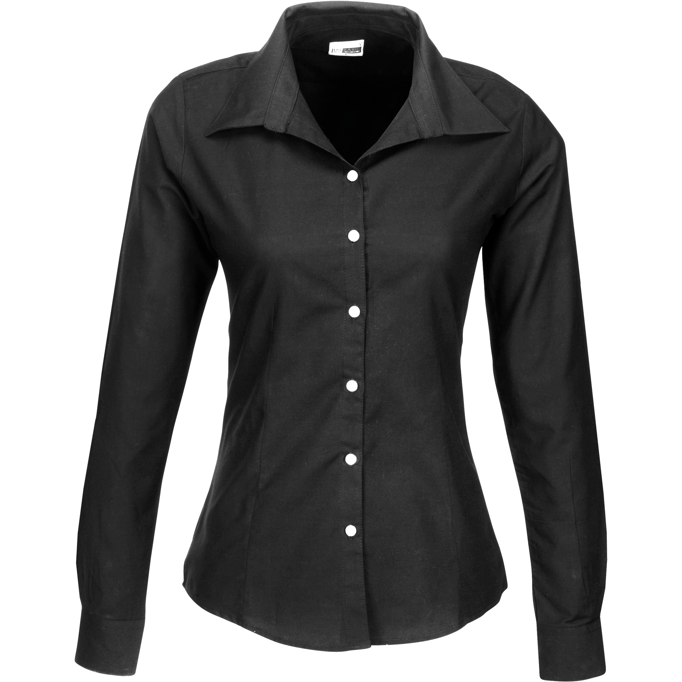 Ladies Long Sleeve Aspen Shirt-L-Black-BL