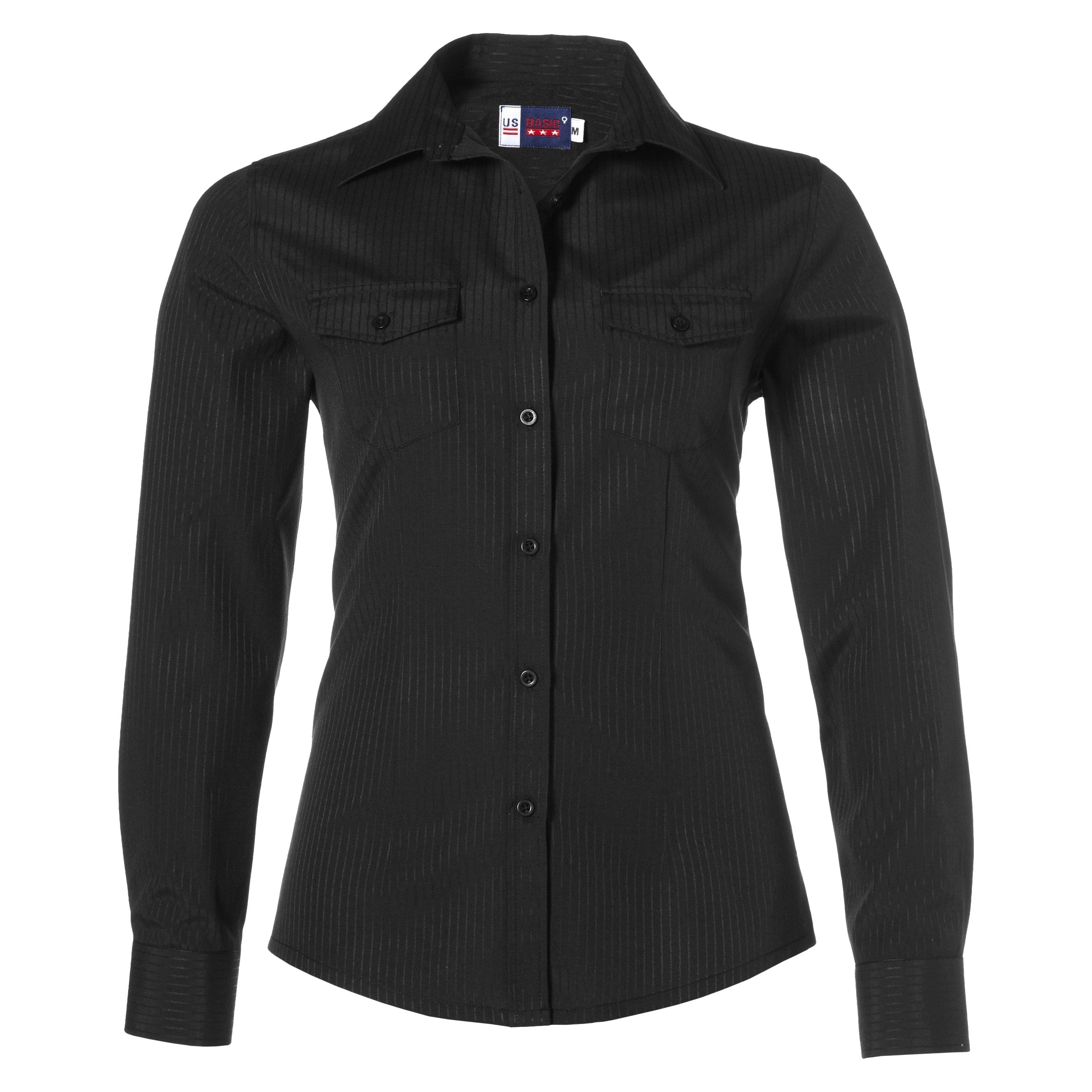 Ladies Long Sleeve Bayport Shirt - Black Only-2XL-Black-BL