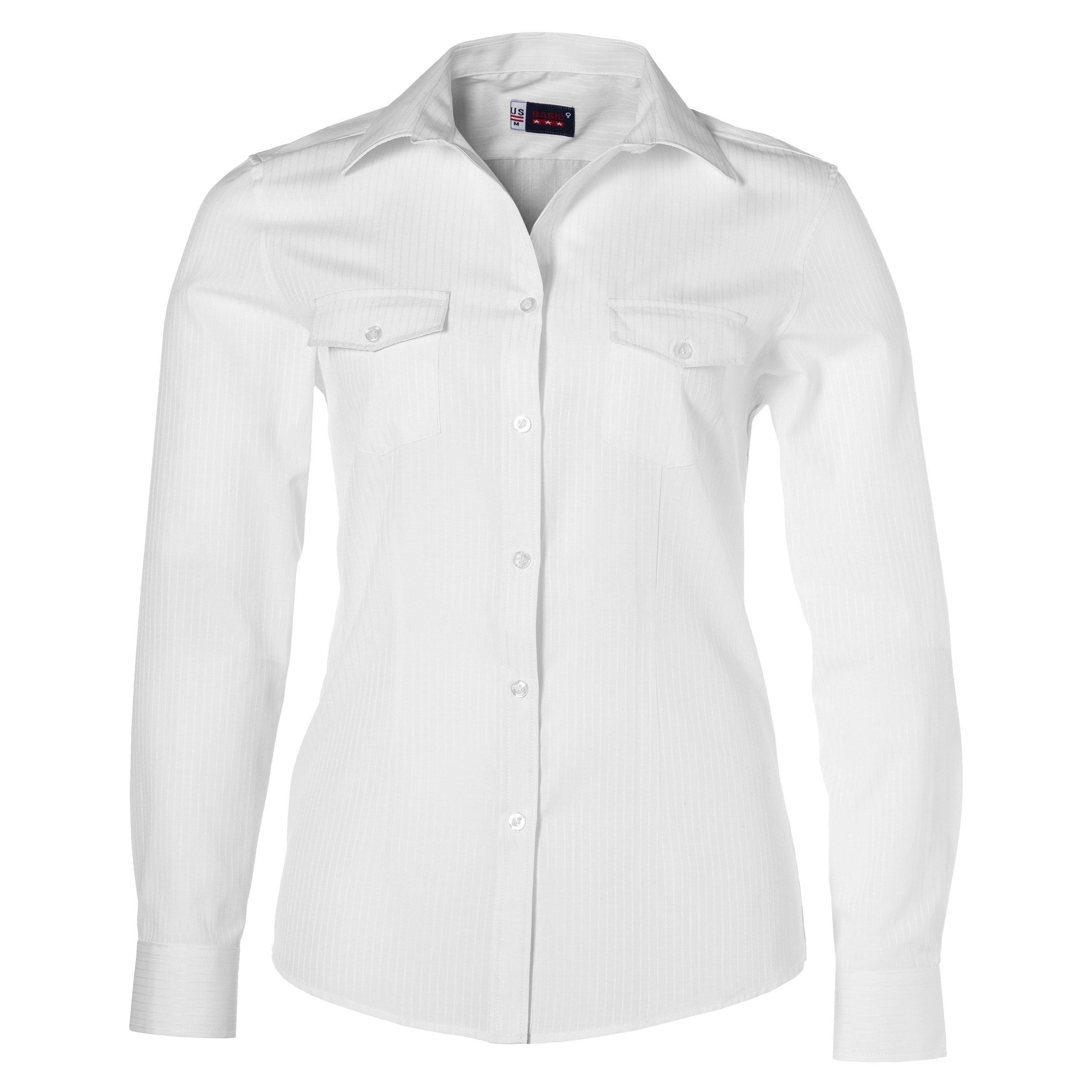 Ladies Long Sleeve Bayport Shirt - Black Only-2XL-White-W