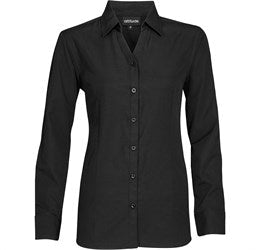 Ladies Long Sleeve Catalyst Shirt - Grey Only-2XL-Black-BL