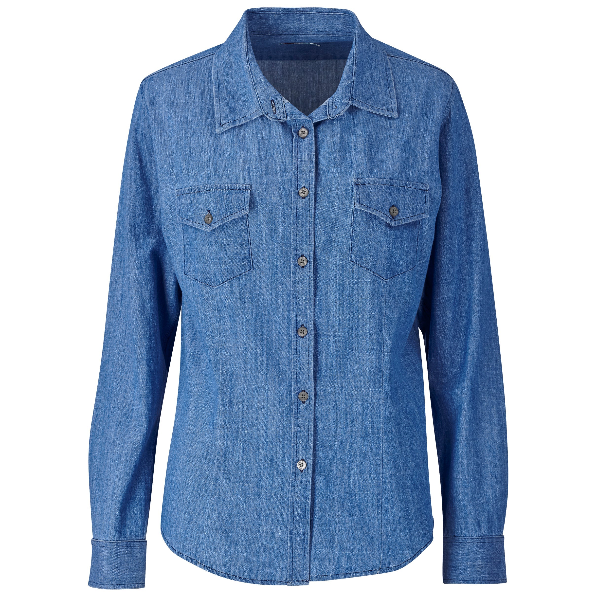 Ladies Long Sleeve Eastwood Shirt-2XL-Blue-BU
