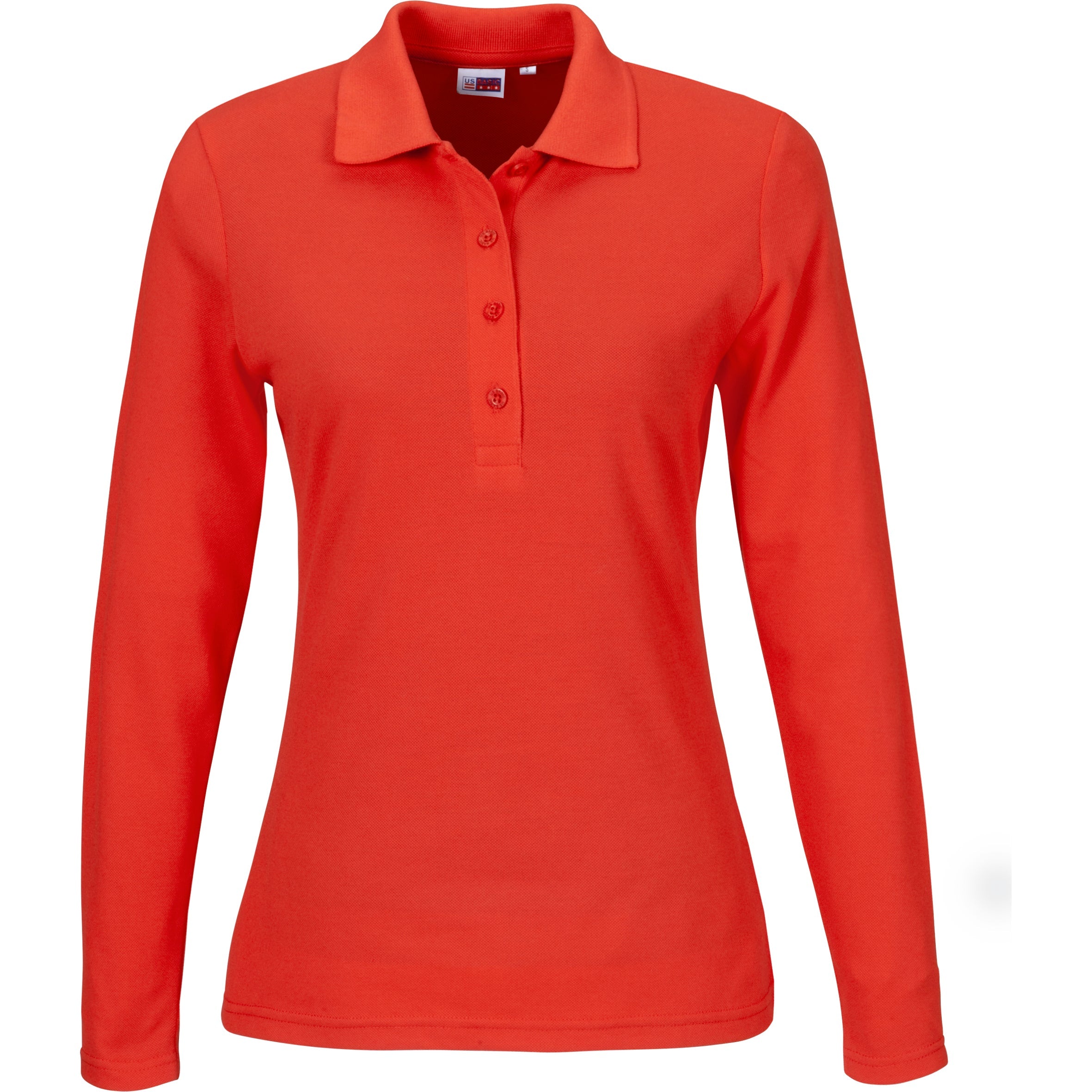 Ladies Long Sleeve Elemental Golf Shirt-2XL-Red-R
