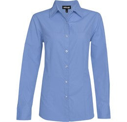 Ladies Long Sleeve Empire Shirt-L-Sky Blue-SB