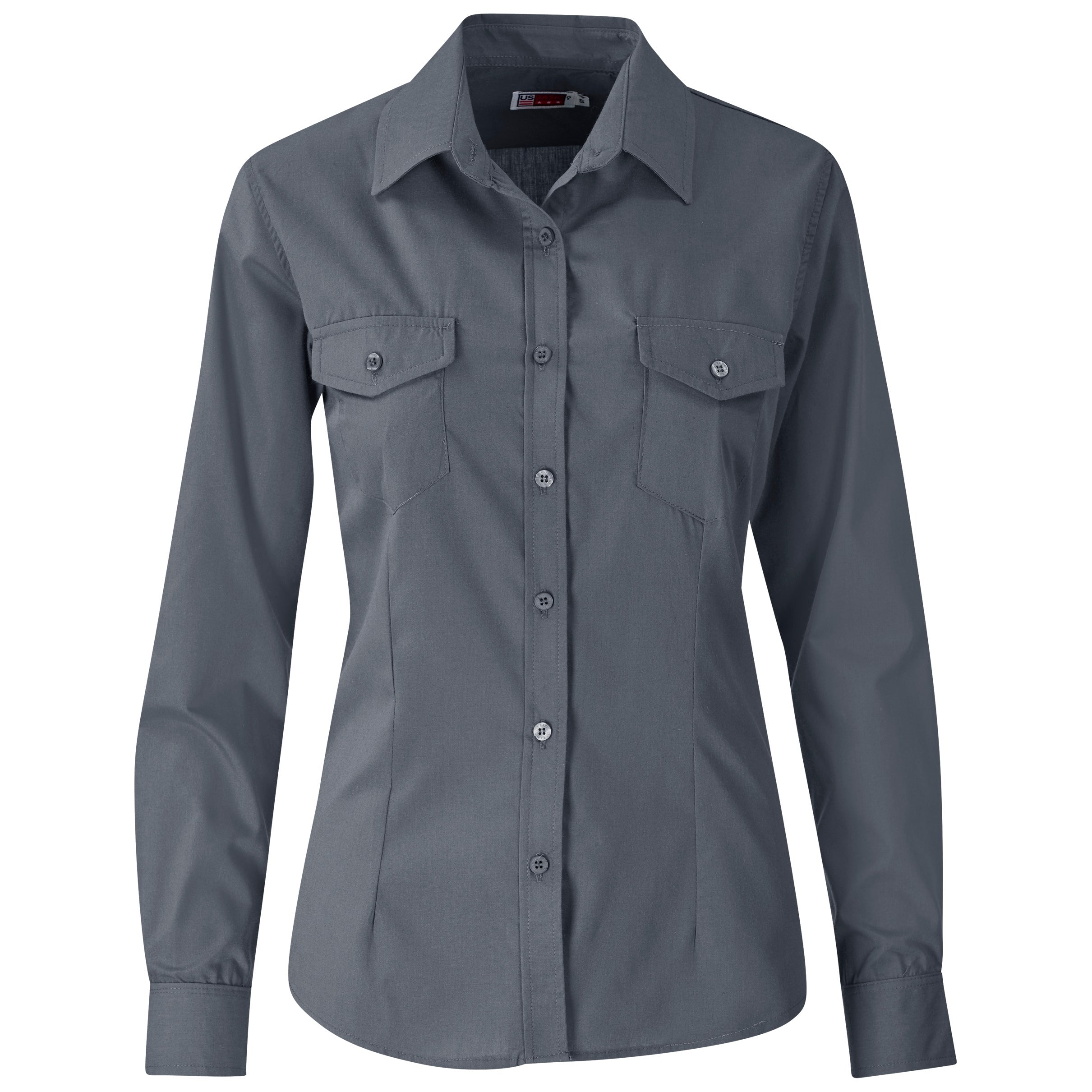 Ladies Long Sleeve Kensington Shirt-2XL-Grey-GY