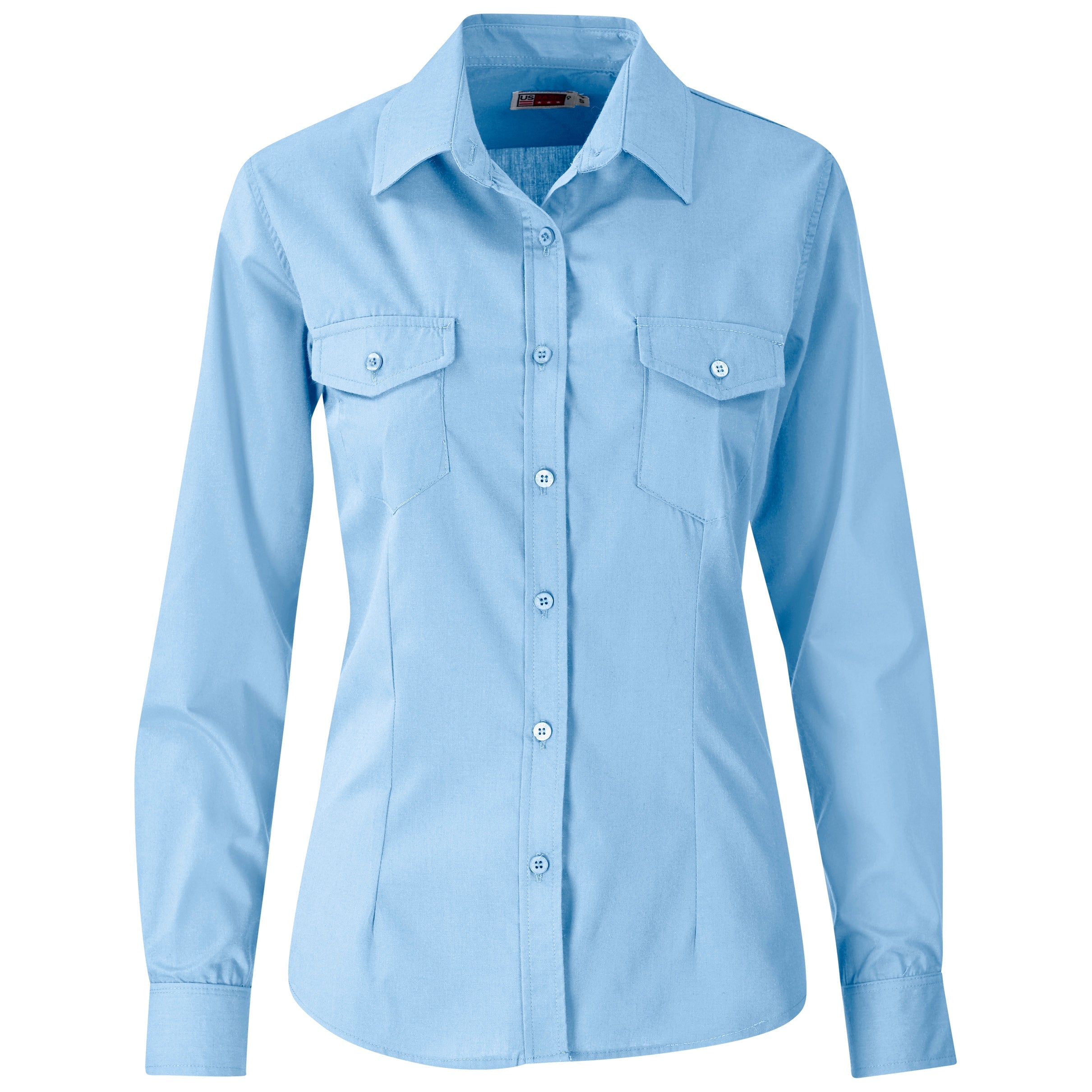 Ladies Long Sleeve Kensington Shirt-2XL-Light Blue-LB