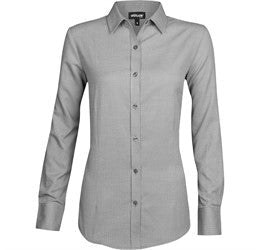 Ladies Long Sleeve Nottingham Shirt-L-Grey-GY