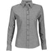 Ladies Long Sleeve Oxford Shirt - White Only-2XL-Charcoal-C