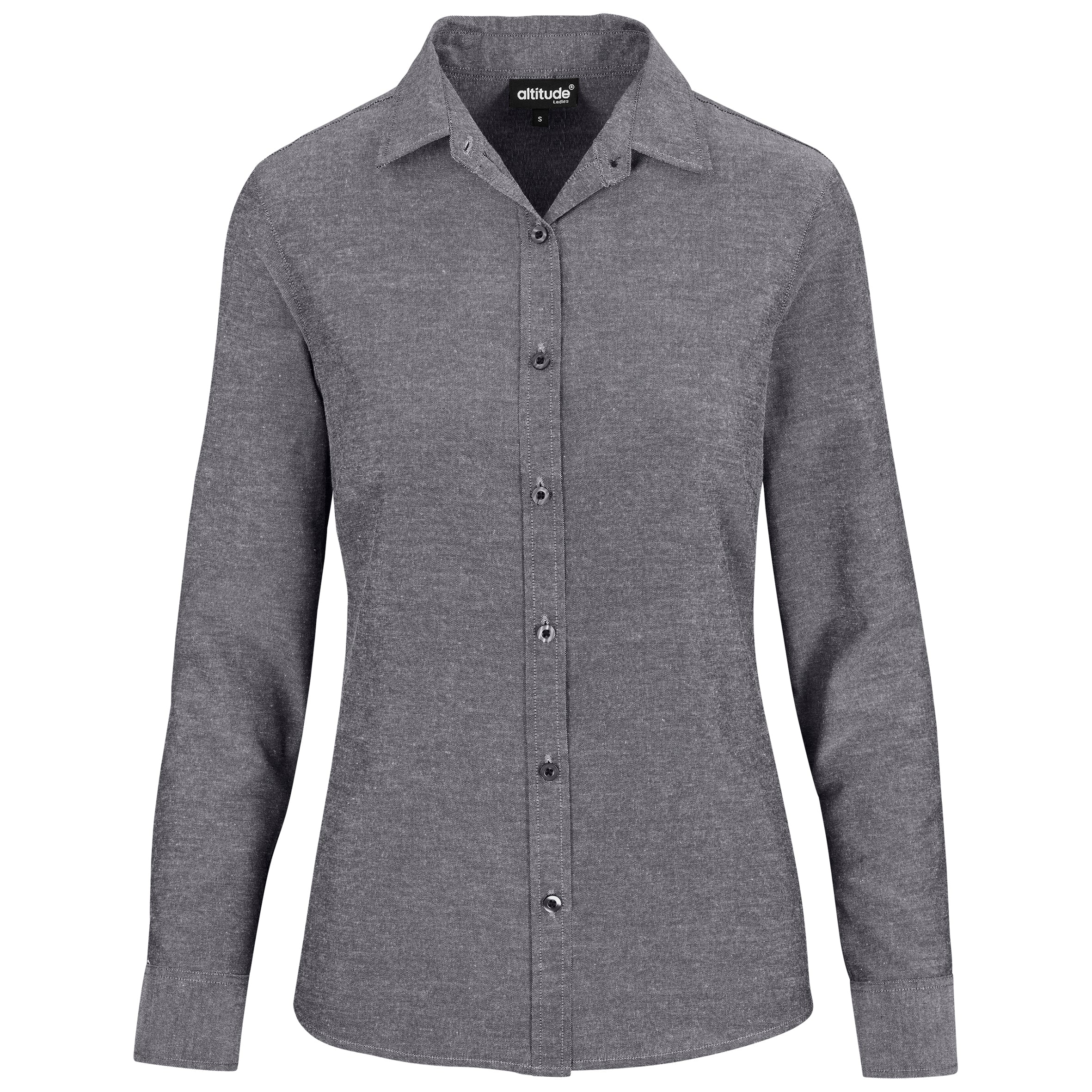 Ladies Long Sleeve Oxford Shirt 2XL / Dark Grey / DG2