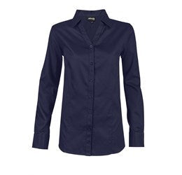 Ladies Long Sleeve Seattle Twill Shirt - Navy Only-2XL-Navy-N