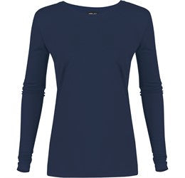 Ladies Long Sleeve All Star T-Shirt-L-Navy-N