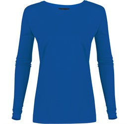 Ladies Long Sleeve All Star T-Shirt-L-Royal Blue-RB