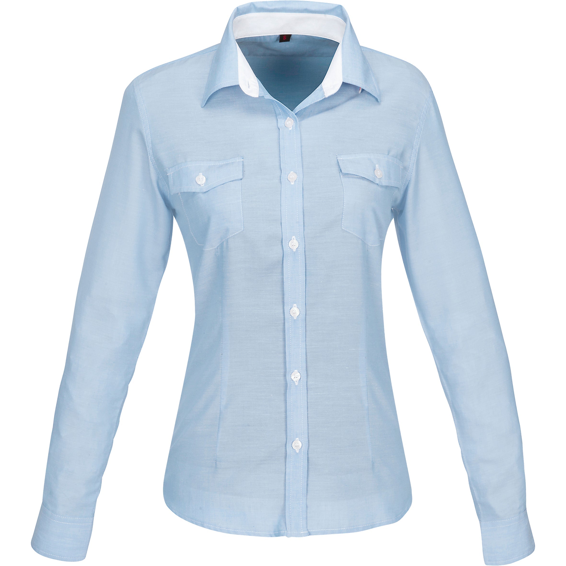 Ladies Long Sleeve Windsor Shirt - Light Blue Only-2XL-Light Blue-LB