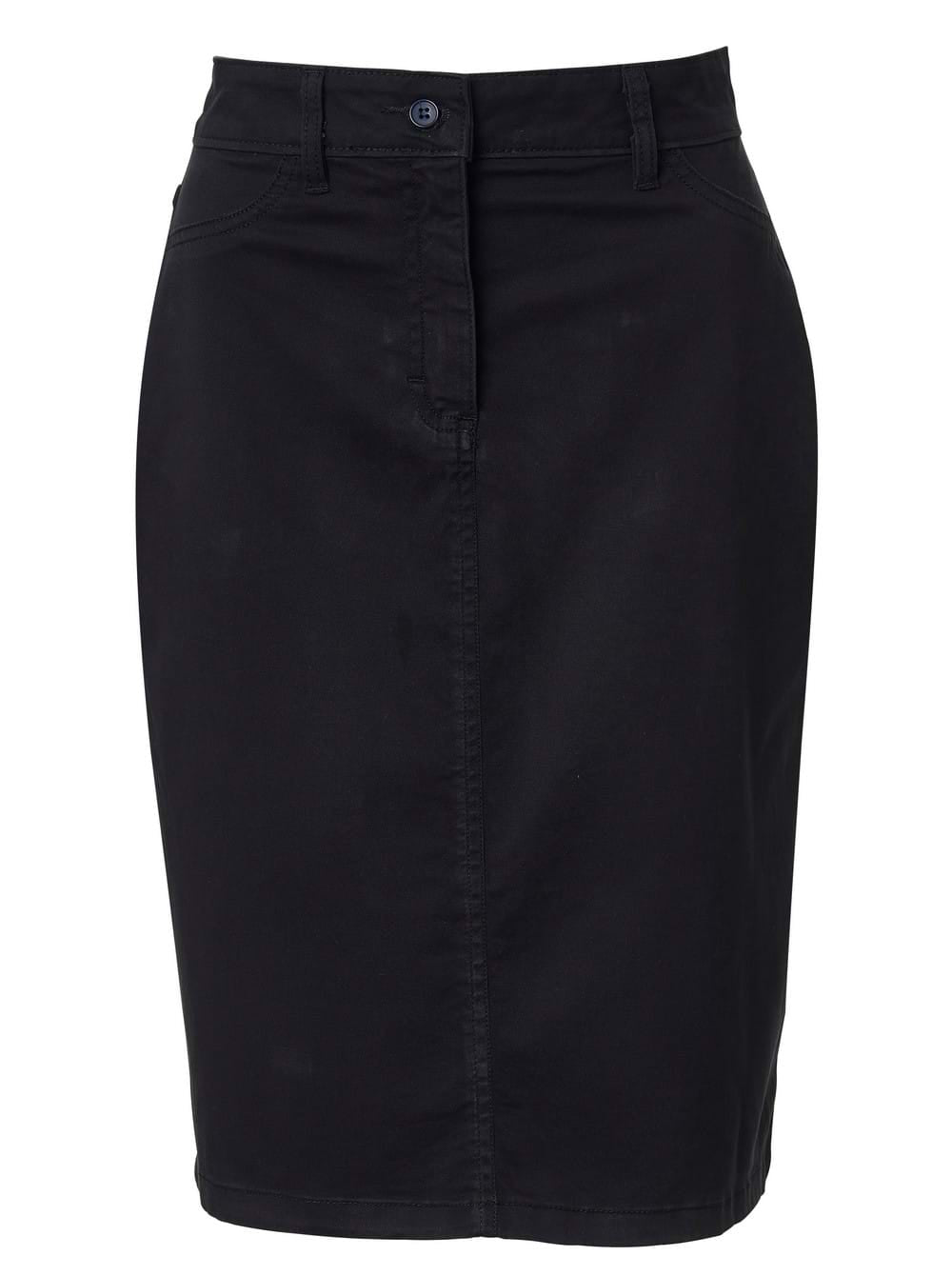 Ladies Madison Chino Skirt - Black / 50 - Knee-Length Skirts