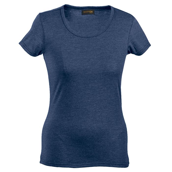 Ladies Melange Crew Neck T-Shirt Navy / XS / Regular - T-Shirts