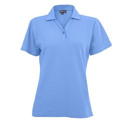 Ladies Melrose Heavyweight Golf Shirt - White Only-L-Light Blue-LB