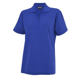 Ladies Melrose Heavyweight Golf Shirt - White Only-L-Royal Blue-RB