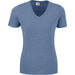 Ladies Michigan Melange V-Neck T-Shirt-L-Blue-BU