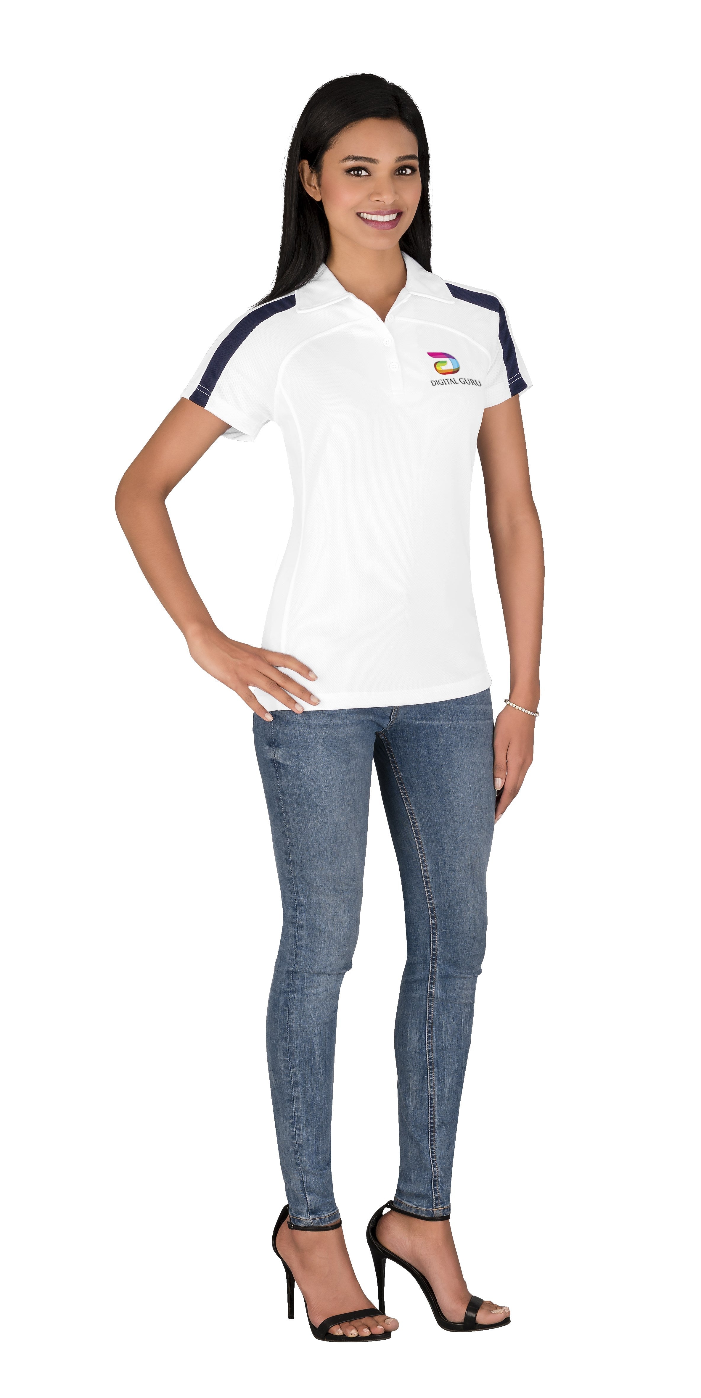 Ladies Monte Carlo Golf Shirt - Grey Only-2XL-White-W