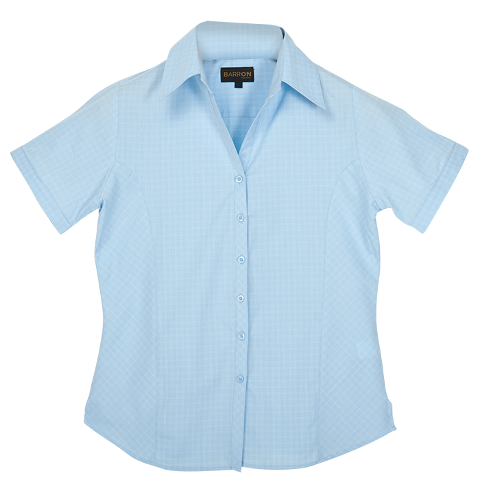 Ladies Pioneer Check Blouse Short Sleeve - Shirts-Corporate