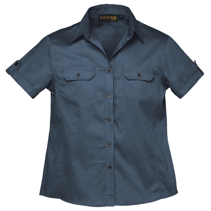 Ladies Plain Bush Shirt Airforce Blue / SML / Regular - Shirts-Outdoor