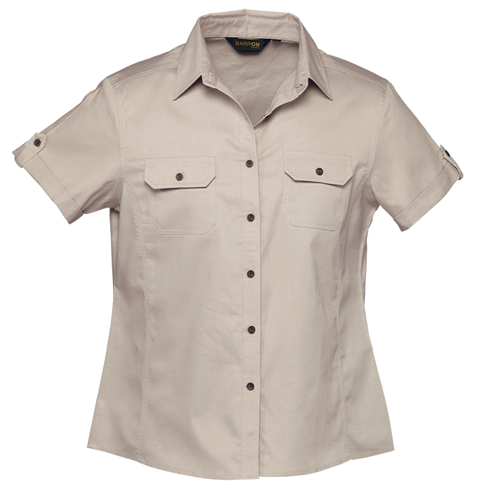 Ladies Plain Bush Shirt Stone / SML / Regular - 