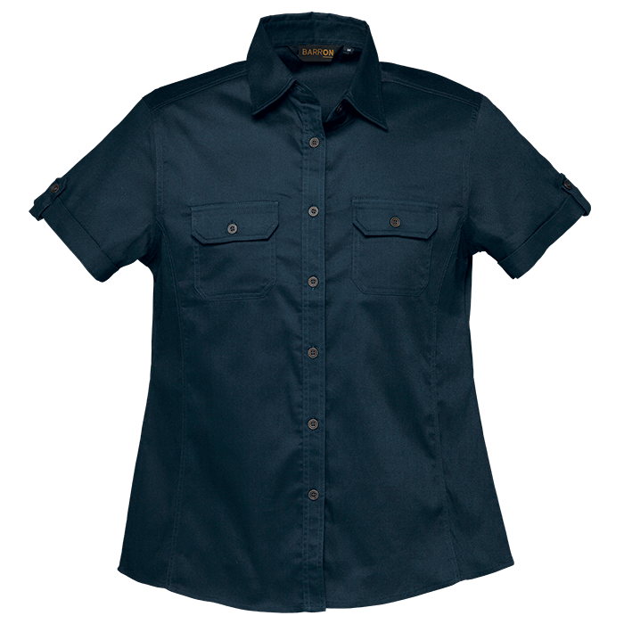 Ladies Plain Bush Shirt Navy / SML / Regular - 