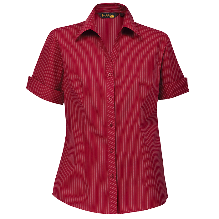 Ladies Quest Short Sleeve Blouse Red/White / SML / Regular - Shirts-Corporate