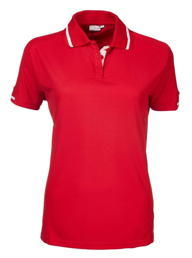 Ladies Qd1 Quick Dry Golfer - RED / White Trim Red / L