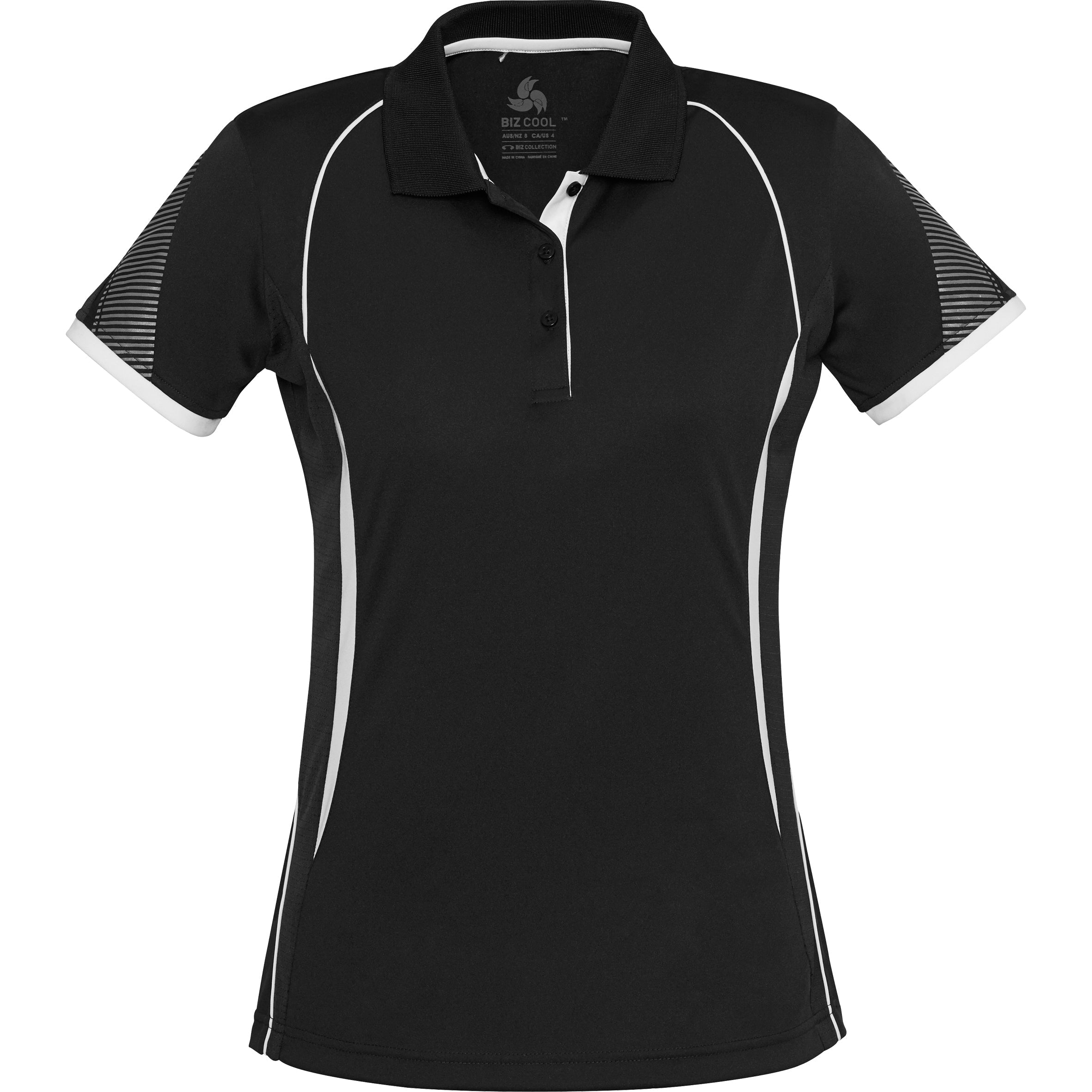 Ladies Razor Golf Shirt-L-Black-BL