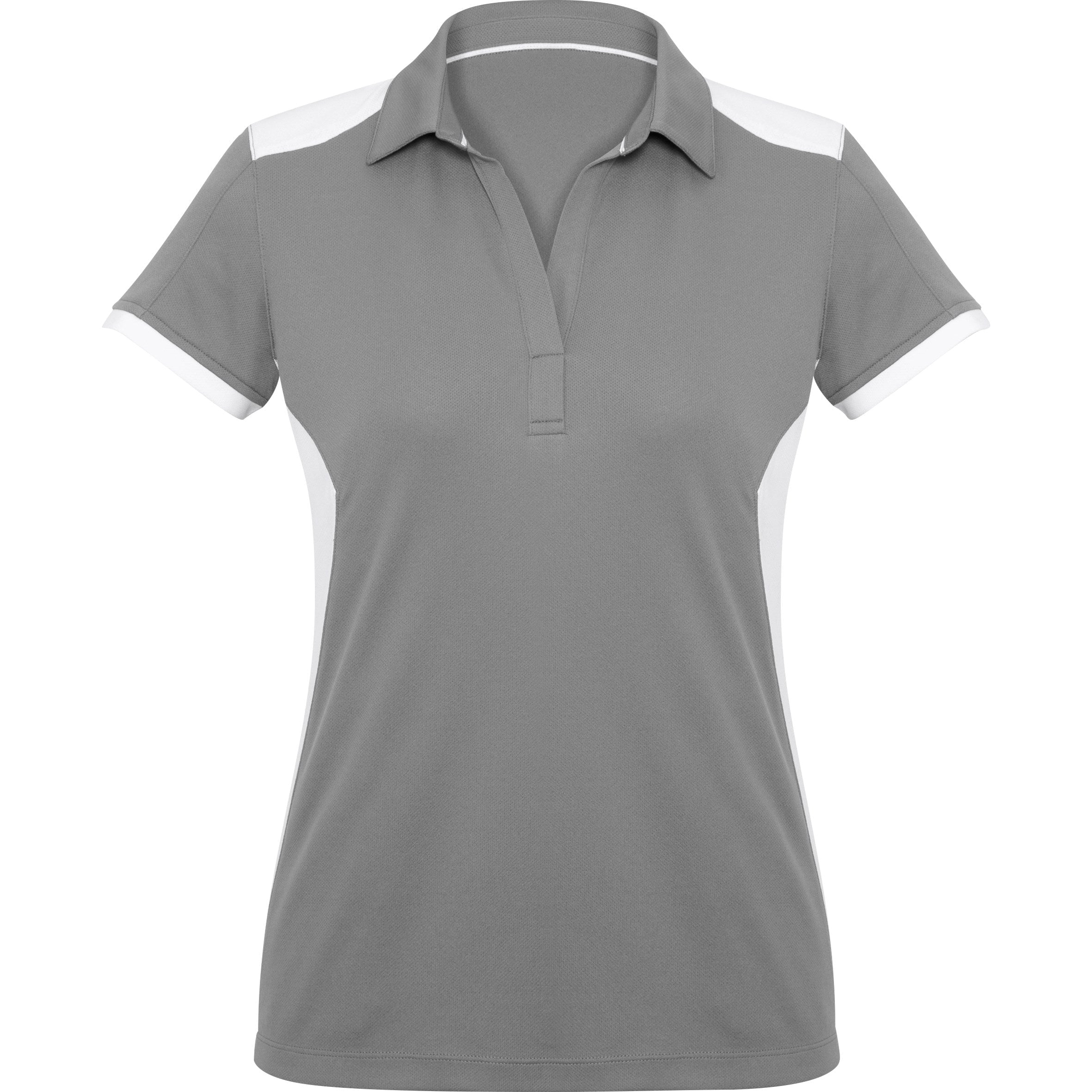 Ladies Rival Golf Shirt - Blue Only-L-Grey with White-GYW