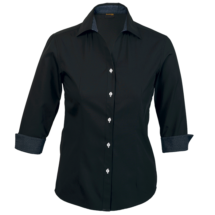 Ladies Saga Blouse Black / SML / Last Buy - Shirts-Corporate