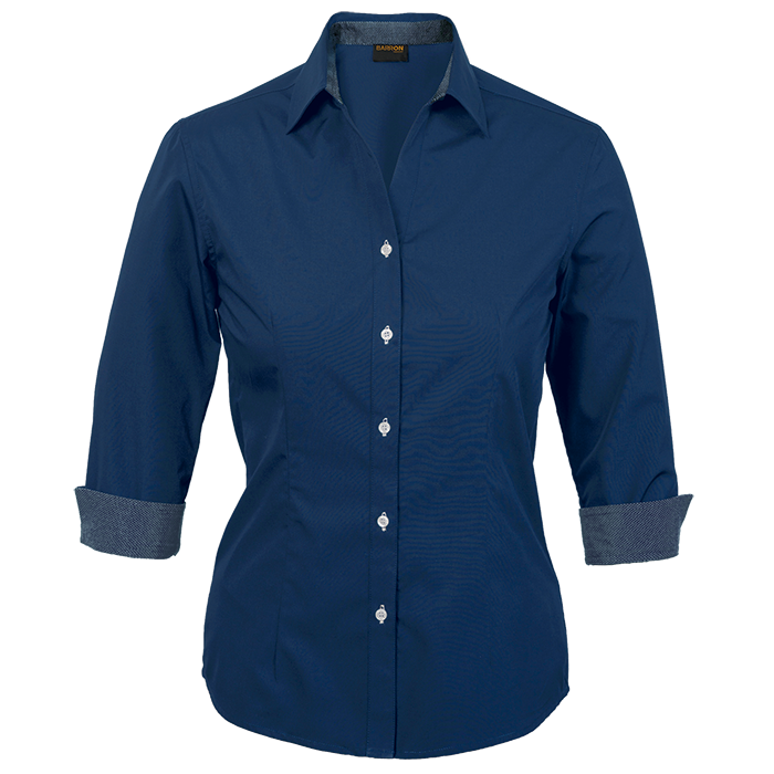 Ladies Saga Blouse Navy / SML / Regular - Shirts-Corporate