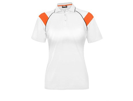 Ladies Score Golf Shirt - White Red Only-