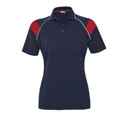 Ladies Score Golf Shirt - White Red Only-2XL-Navy With Red-NR