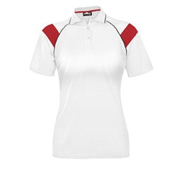 Ladies Score Golf Shirt - White Red Only-2XL-White With Red-WR