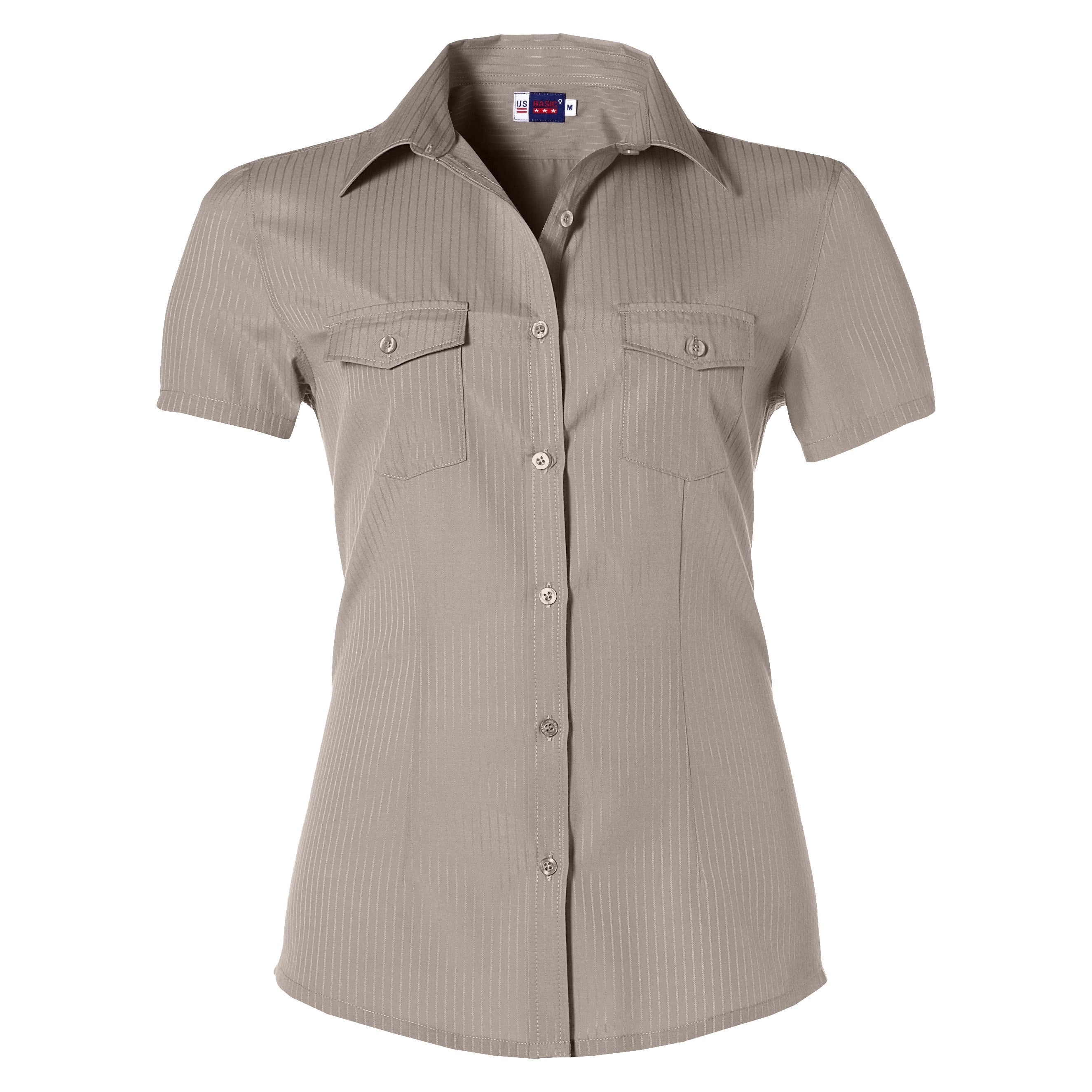 Ladies Short Sleeve Bayport Shirt - Black Only-2XL-Khaki-KH