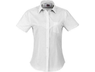 Ladies Short Sleeve Huntington Shirt - White Black Only-